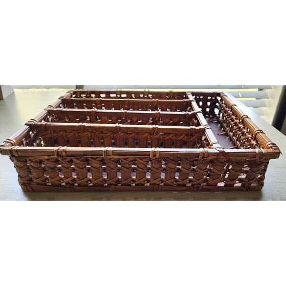 UTENSIL ORGANIZER-Large-Bamboo Woven-5 Sections-Natural Wood Color-Countertop - Picture 4 of 16